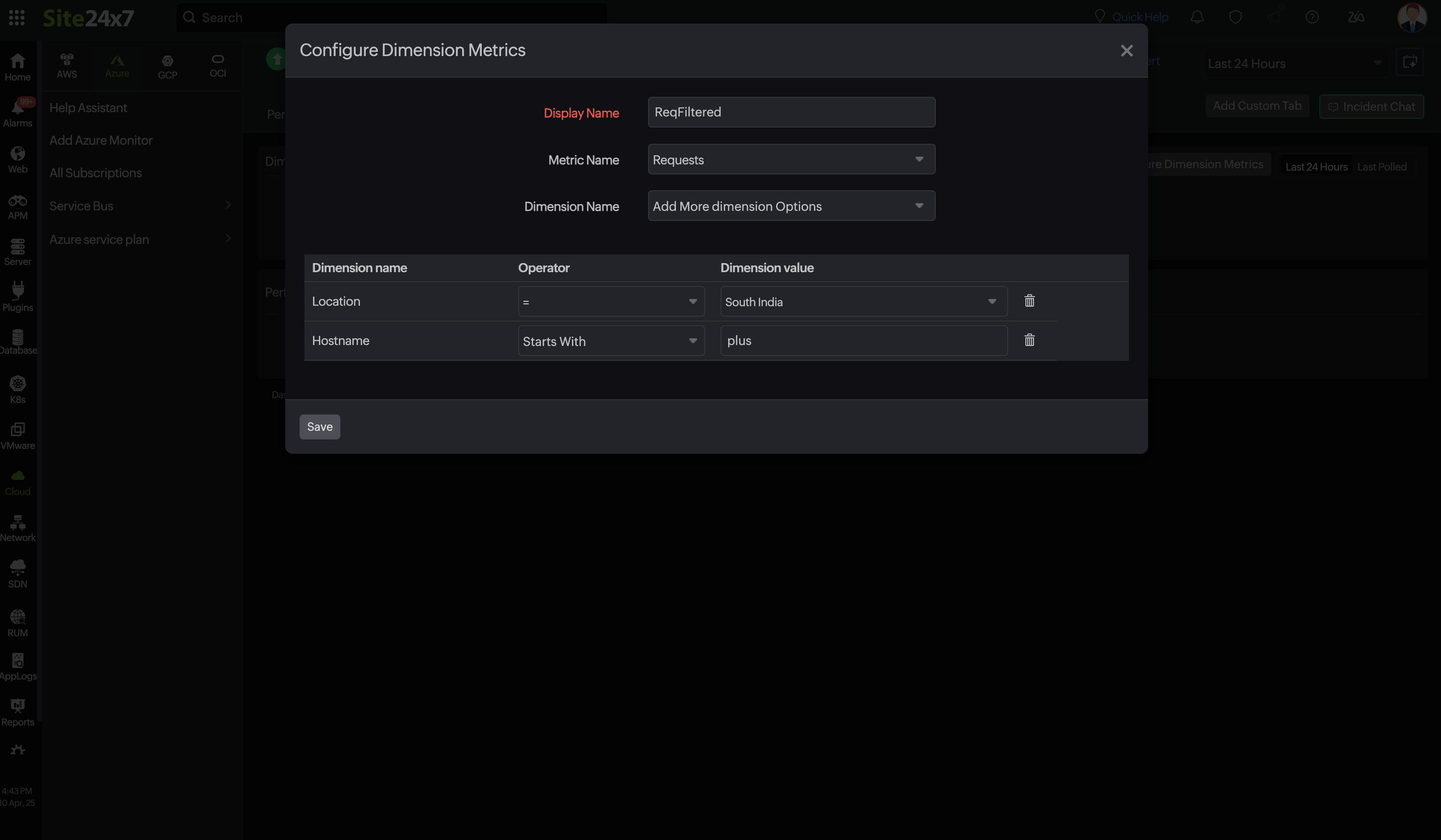 Configure Dimension Metrics