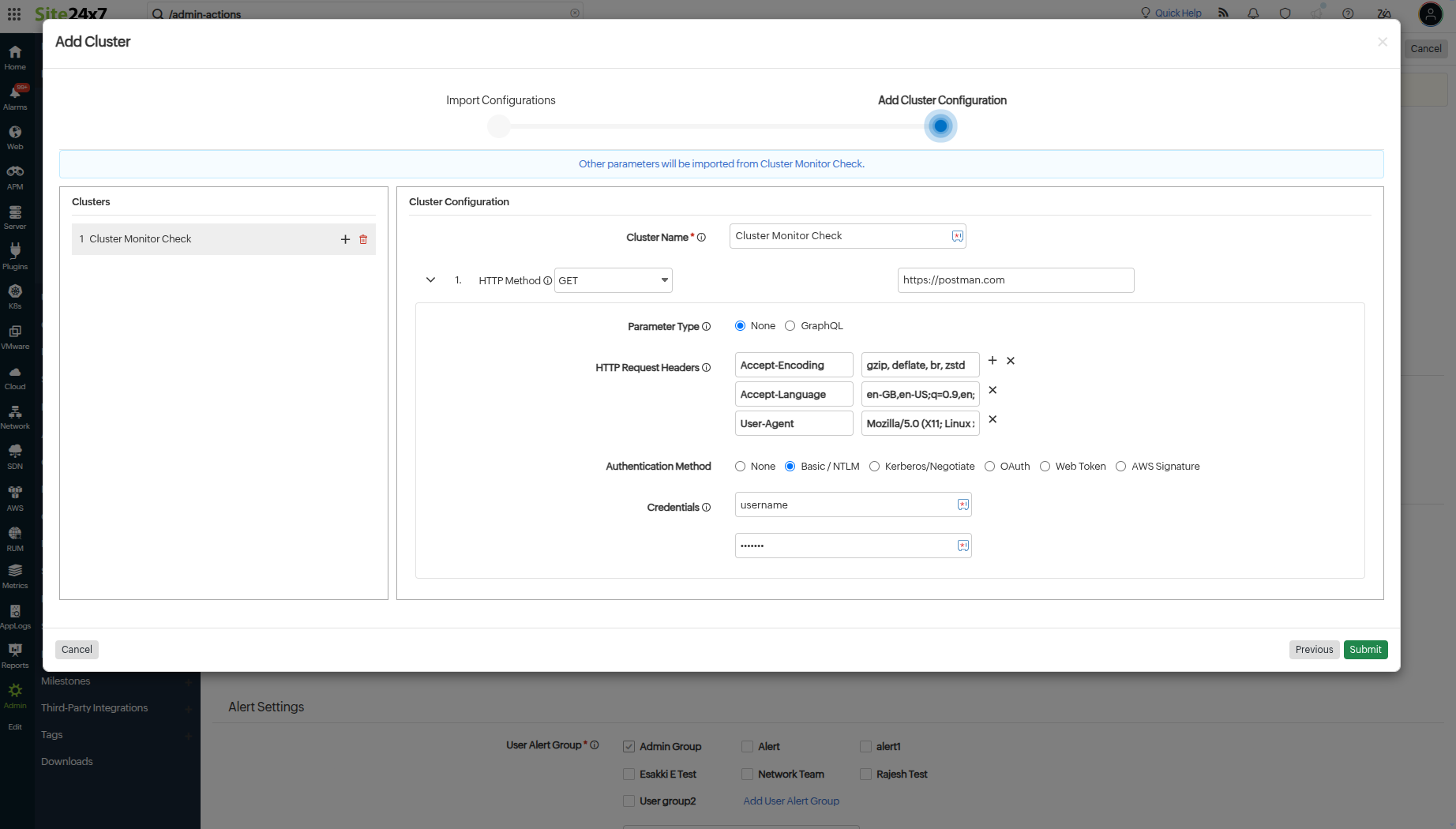Import Add Configuration