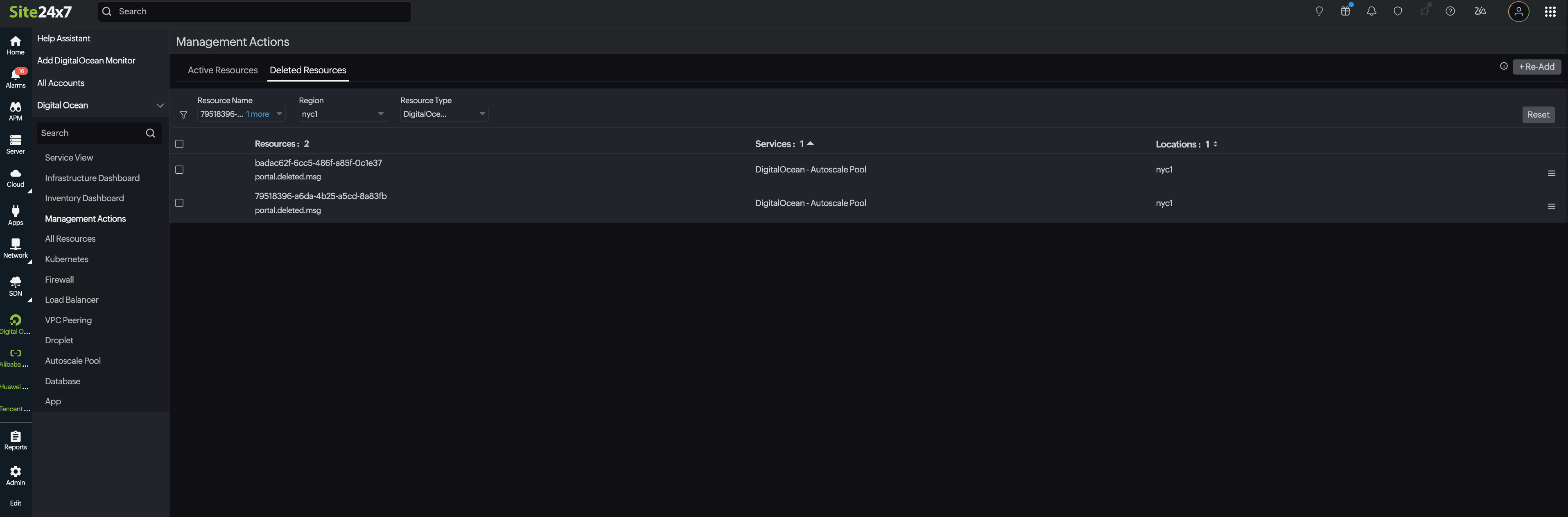 Deleted Resources