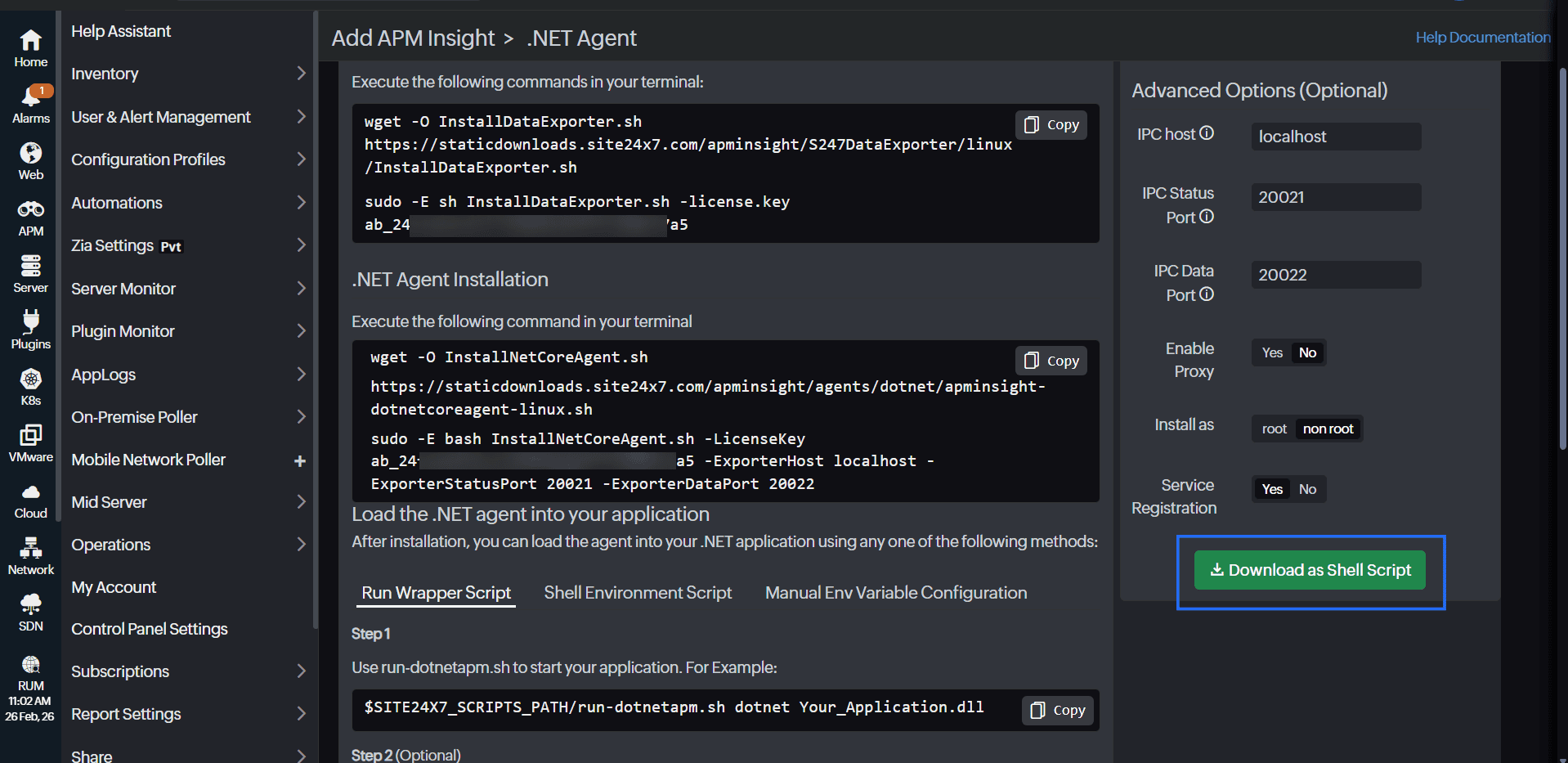 Download as Shell Script
