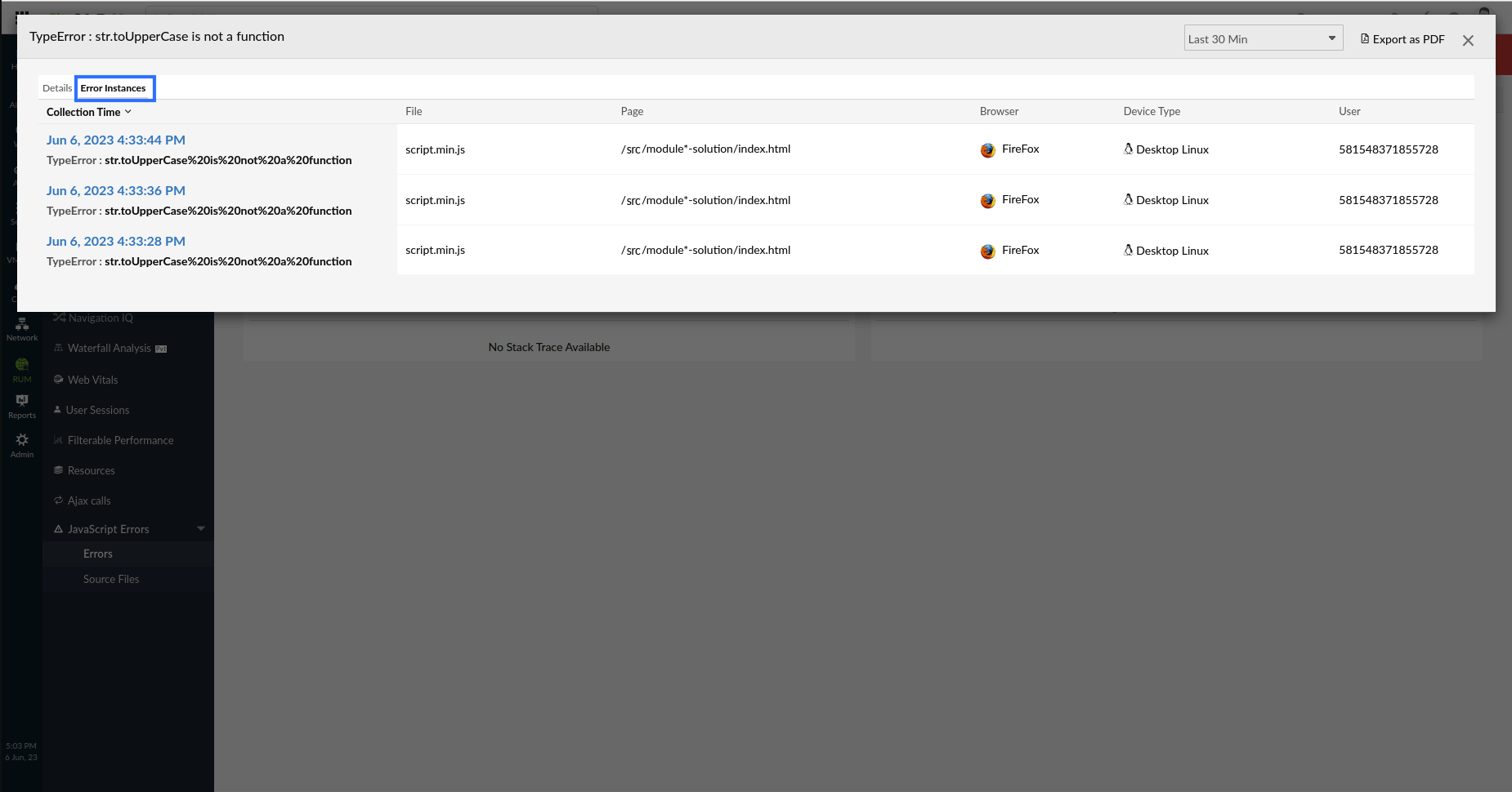 error-instances-tab Error instances tab