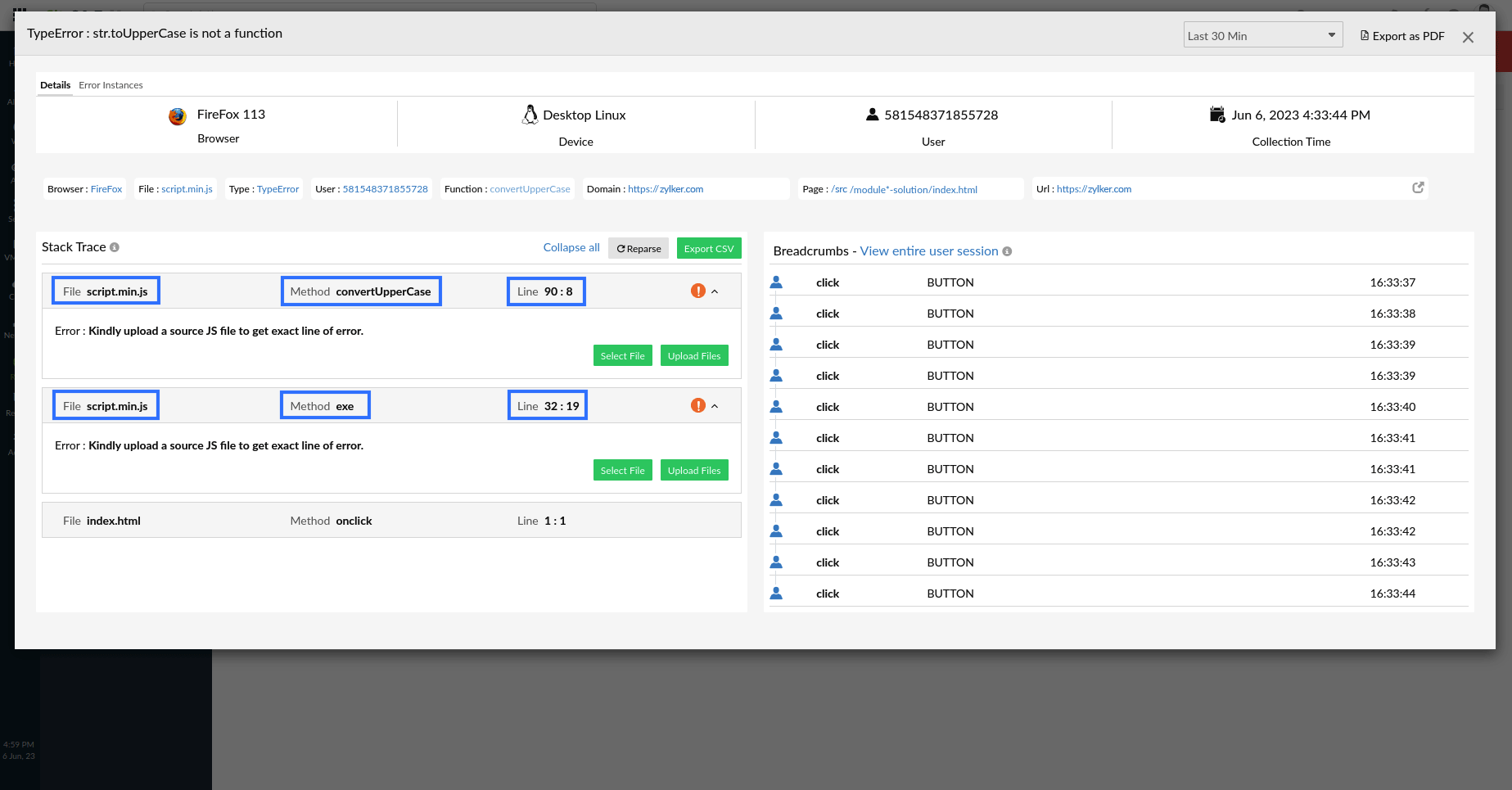 exact-line-error-code Exact line of error code
