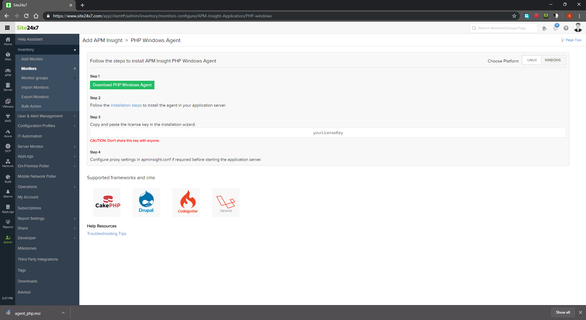 installphp-stepone Install PHP agent