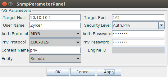 mib-vthree SNMP v3 configuration