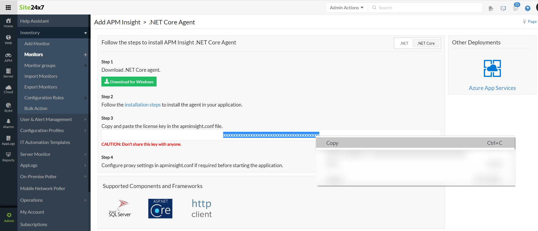 net-core-nuget-licensekey Install APM Insight .NET Core agent