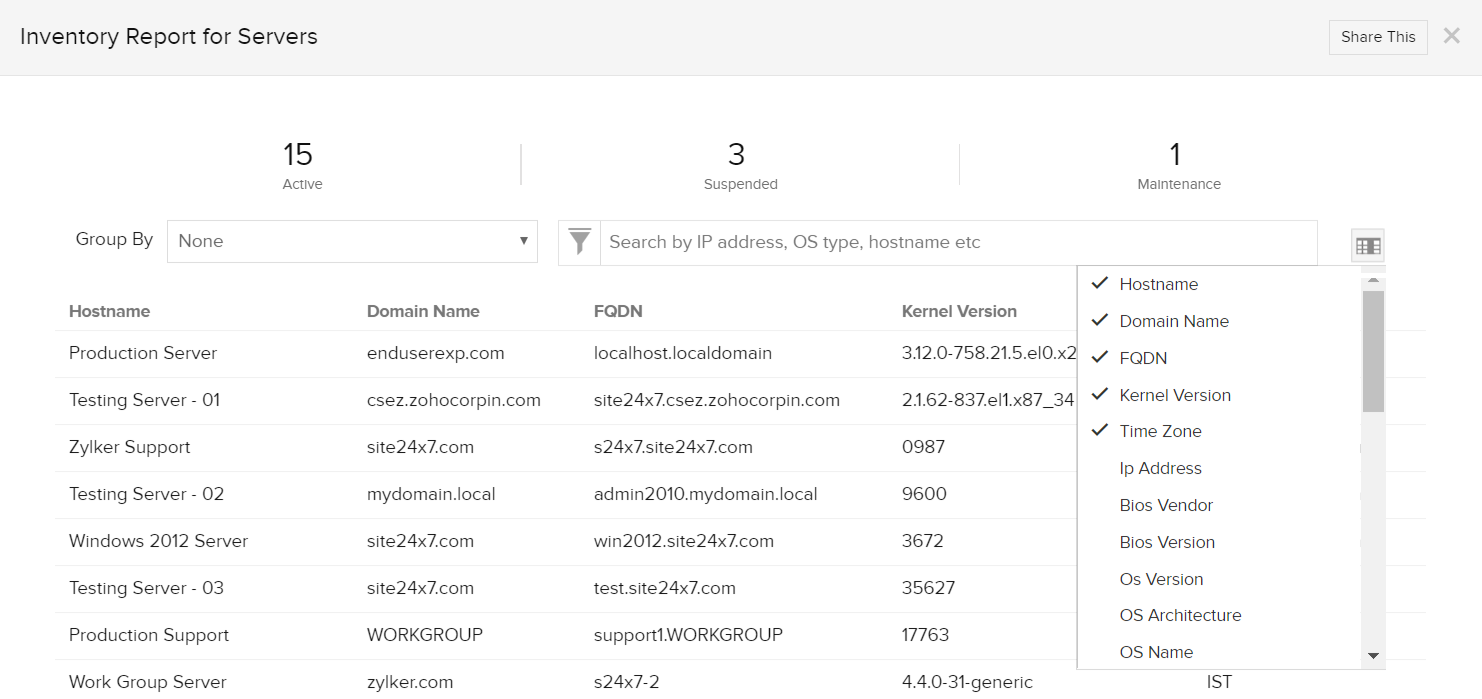 Server Inventory Report