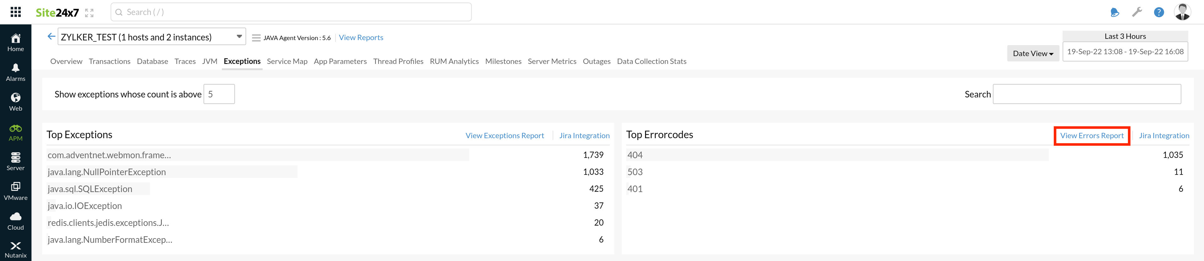 top-5-errors View Errors Report