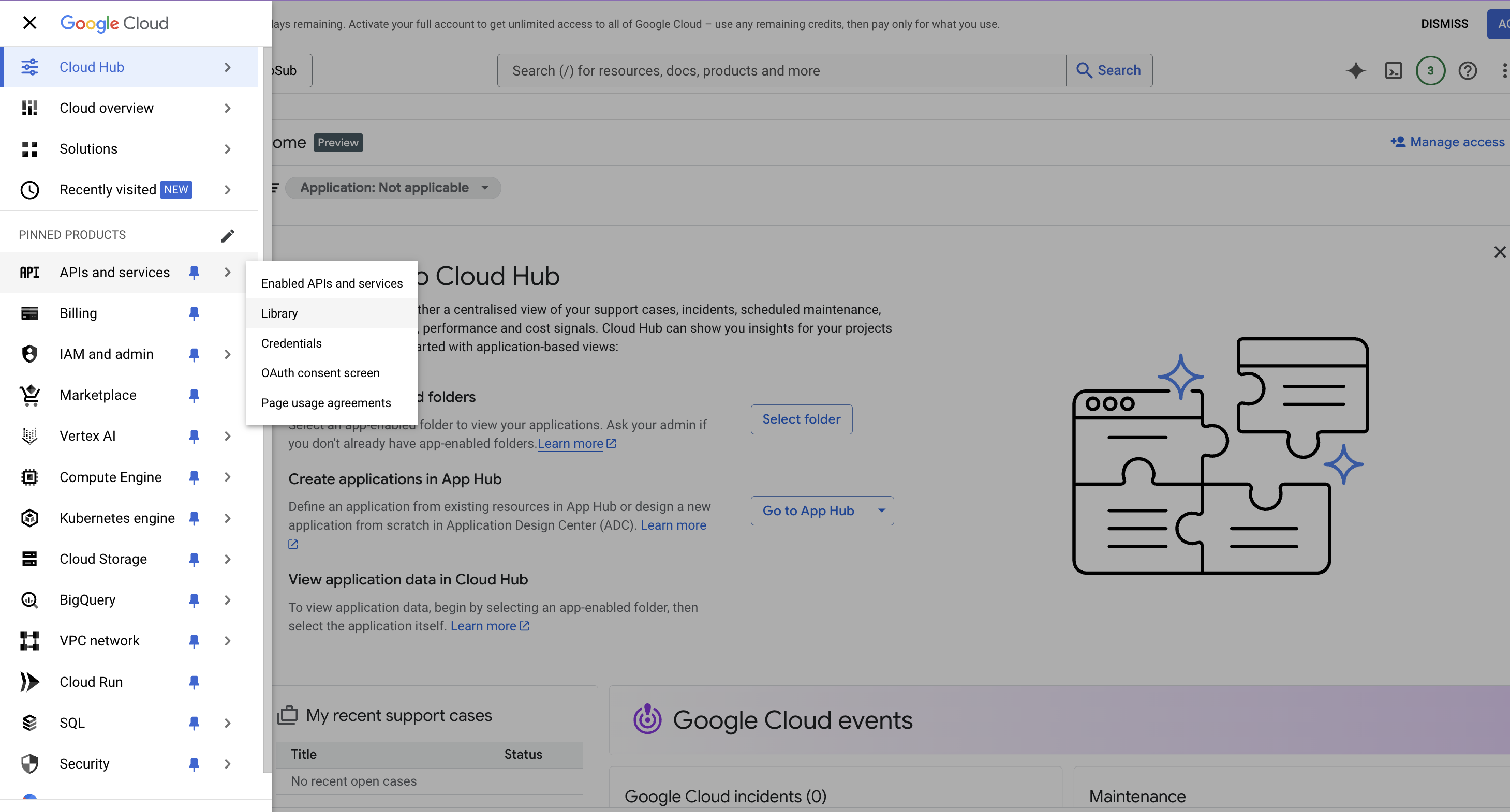 Google Cloud Pub/Sub Left Nav