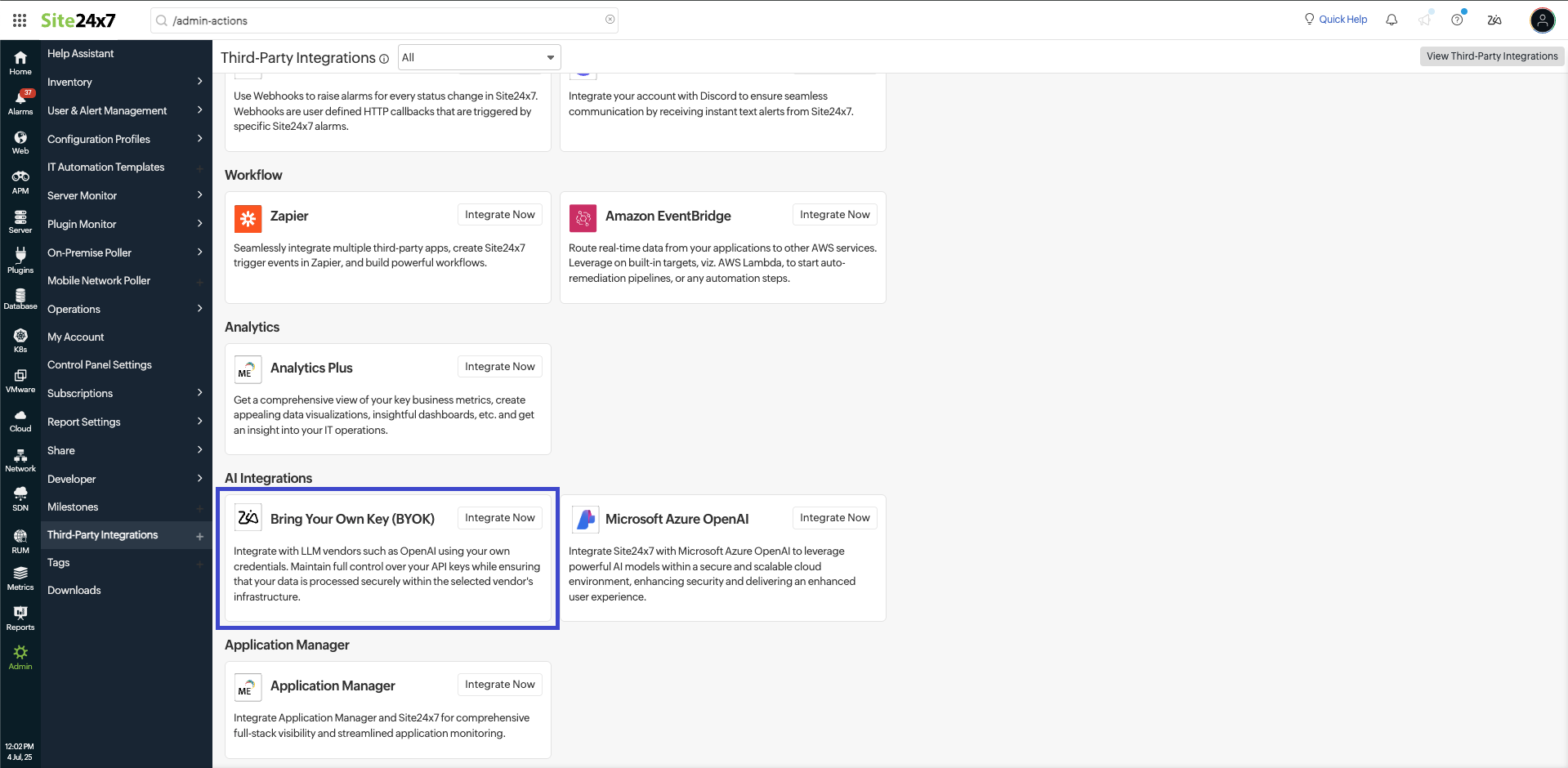BYOK Integration BYOK Integration