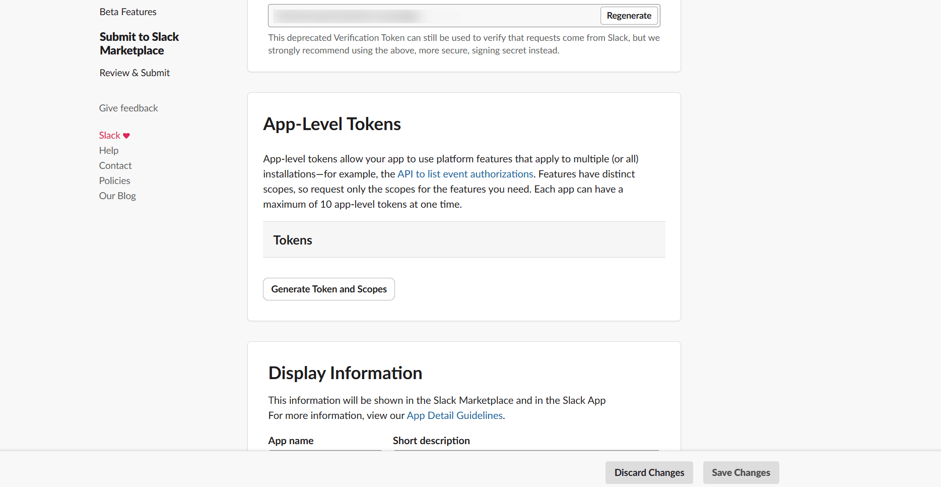 App Level Tokens