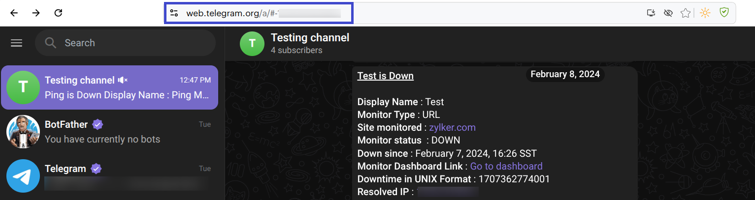 Telegram channel URL Telegram channel URL