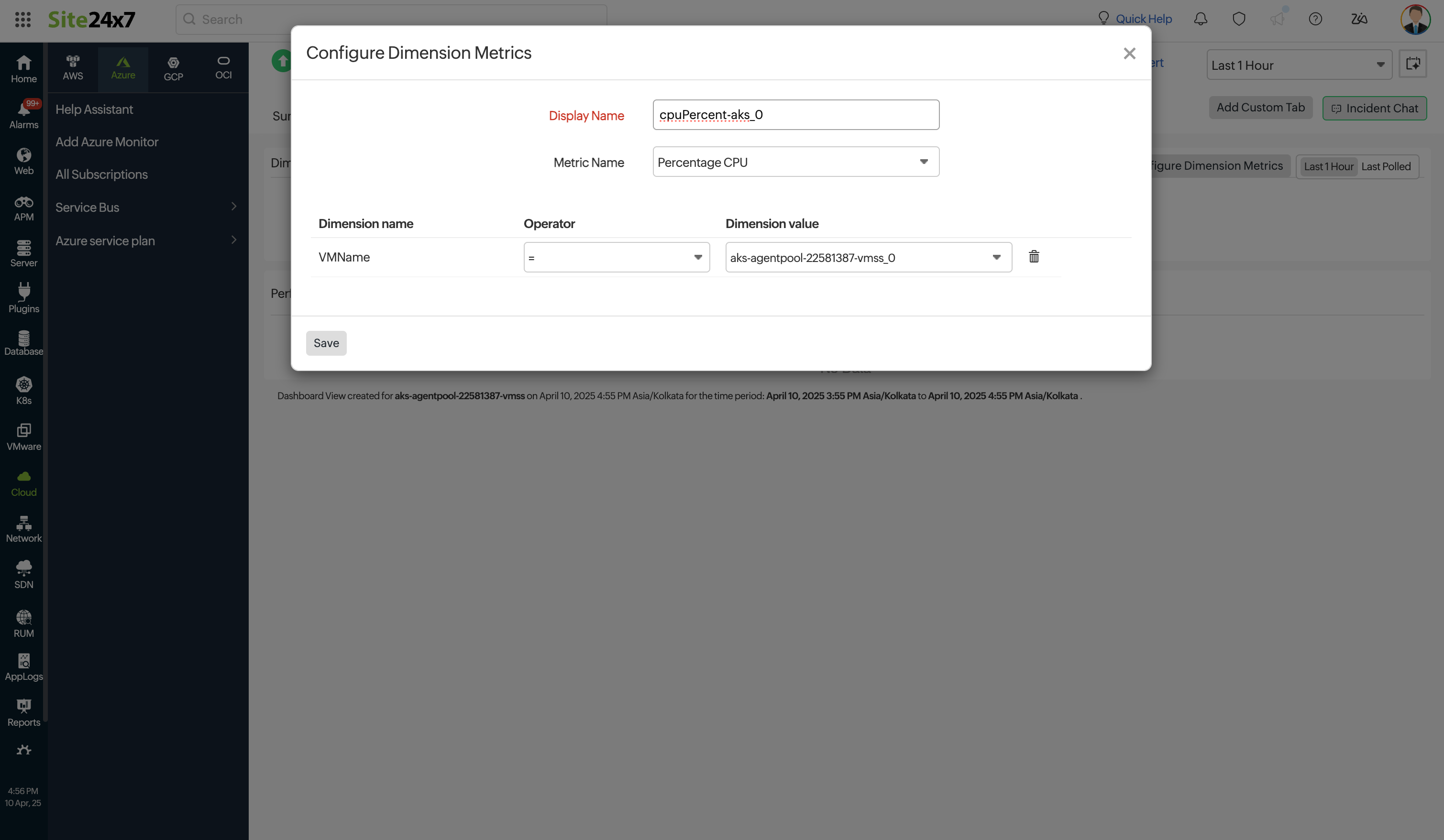 Configure Dimension Metrics