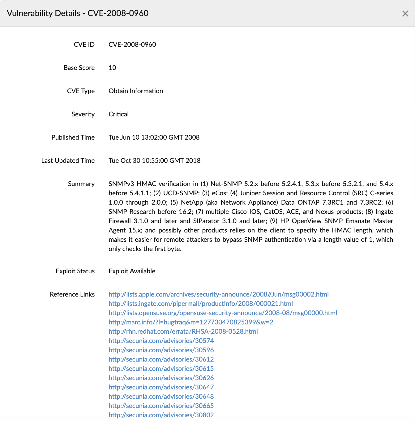 vulnerability-details Get detailed information about vulnerabilities in your network